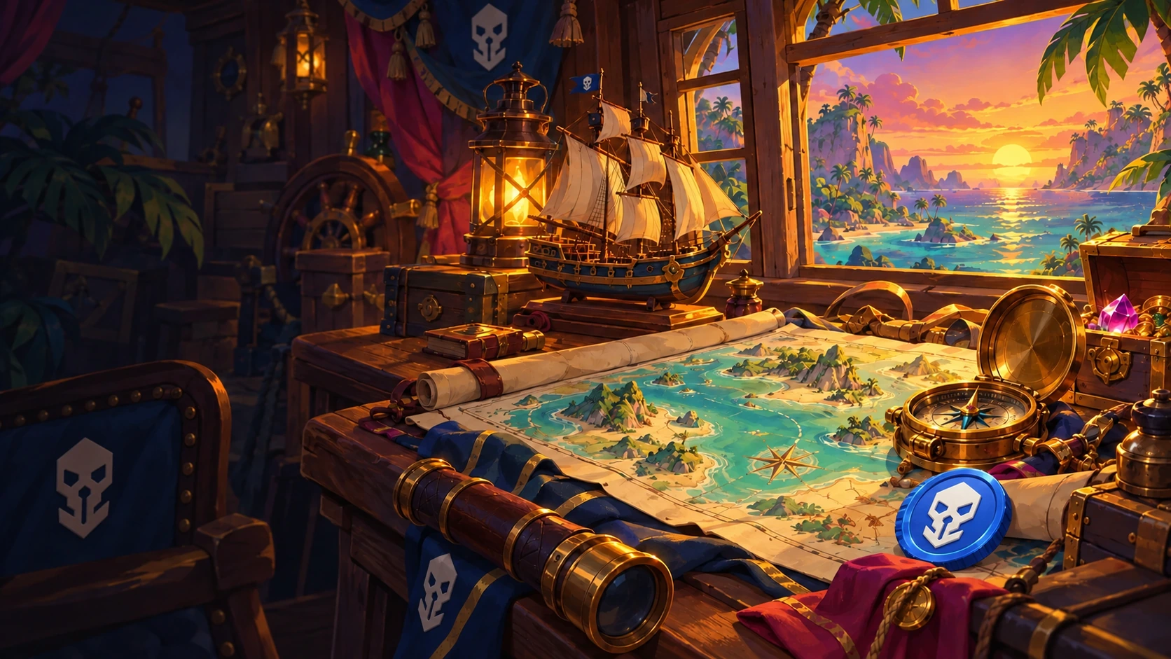 Rogue Isles playful pirate game artwork