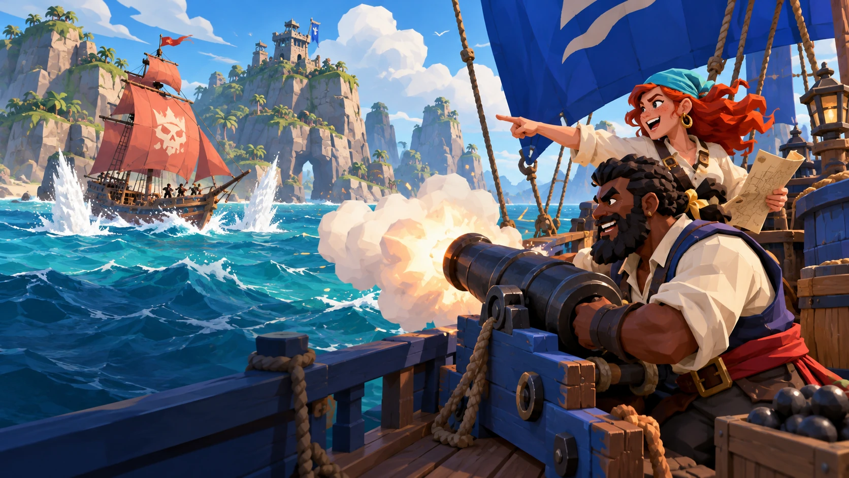 Rogue Isles playful pirate game artwork