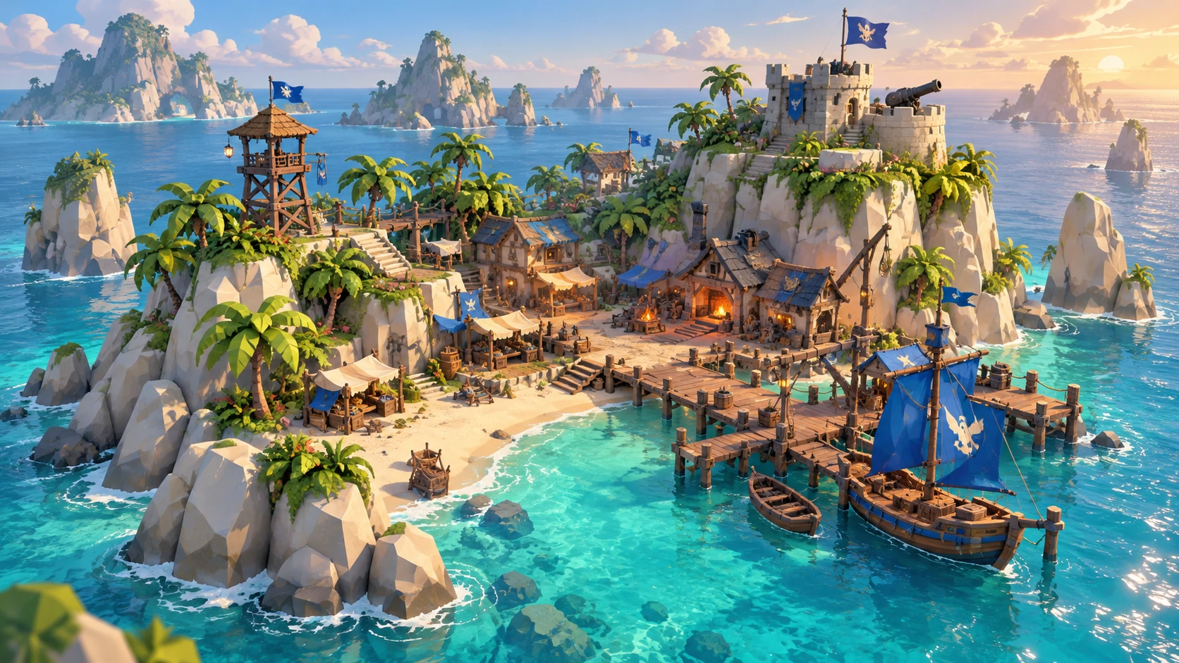 Rogue Isles playful pirate game artwork
