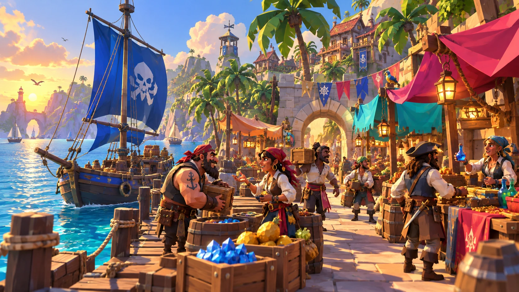 Rogue Isles playful pirate game artwork